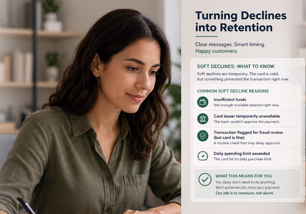 Customer Support Representative Managing Card Declined Tickets Support team member responding to card declined and failed payment emails to reduce churn