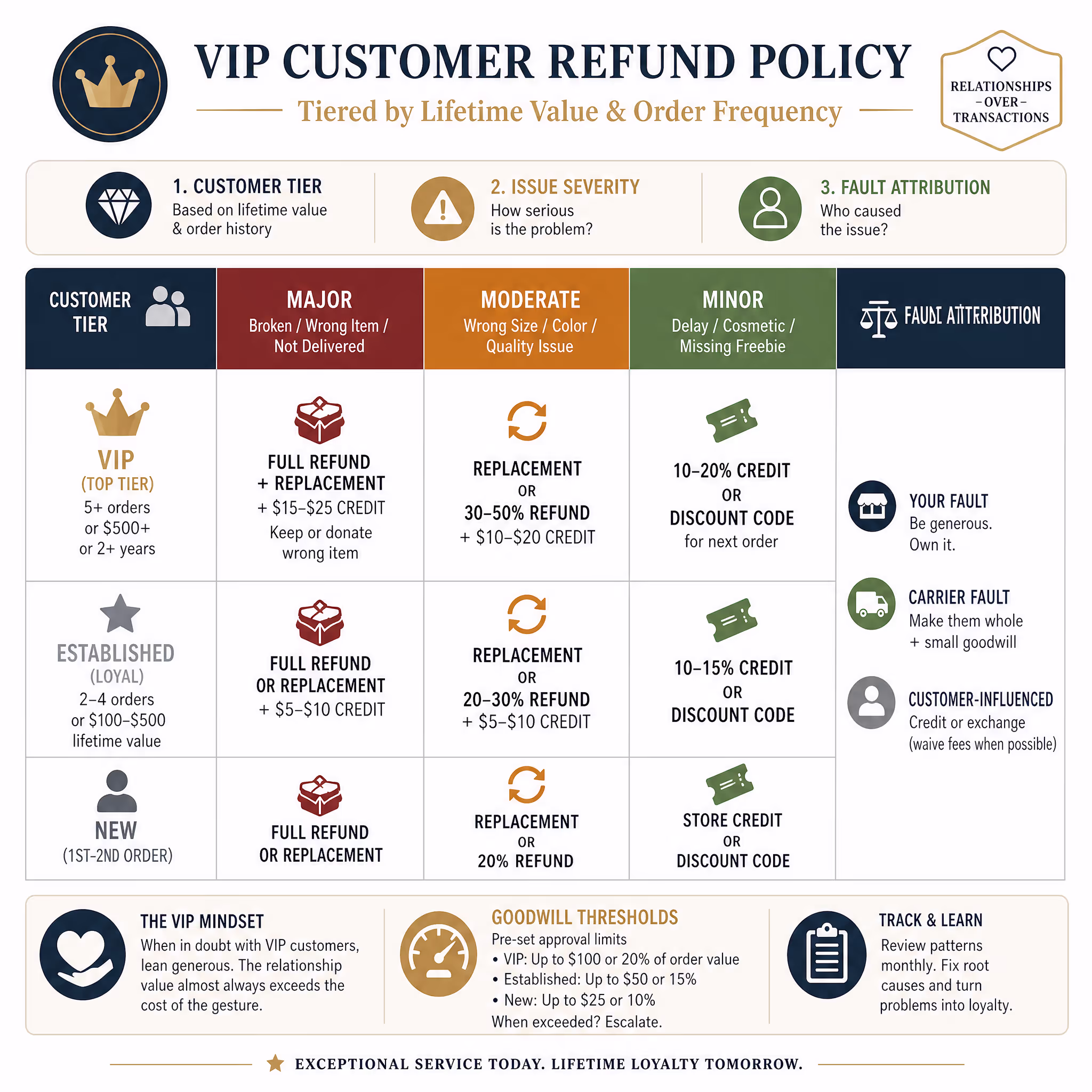 VIP Refund Decisions for Ecommerce: Refund vs Replacement vs Store Credit Decision Tree VIP customer refund policy decision tree for ecommerce service recovery