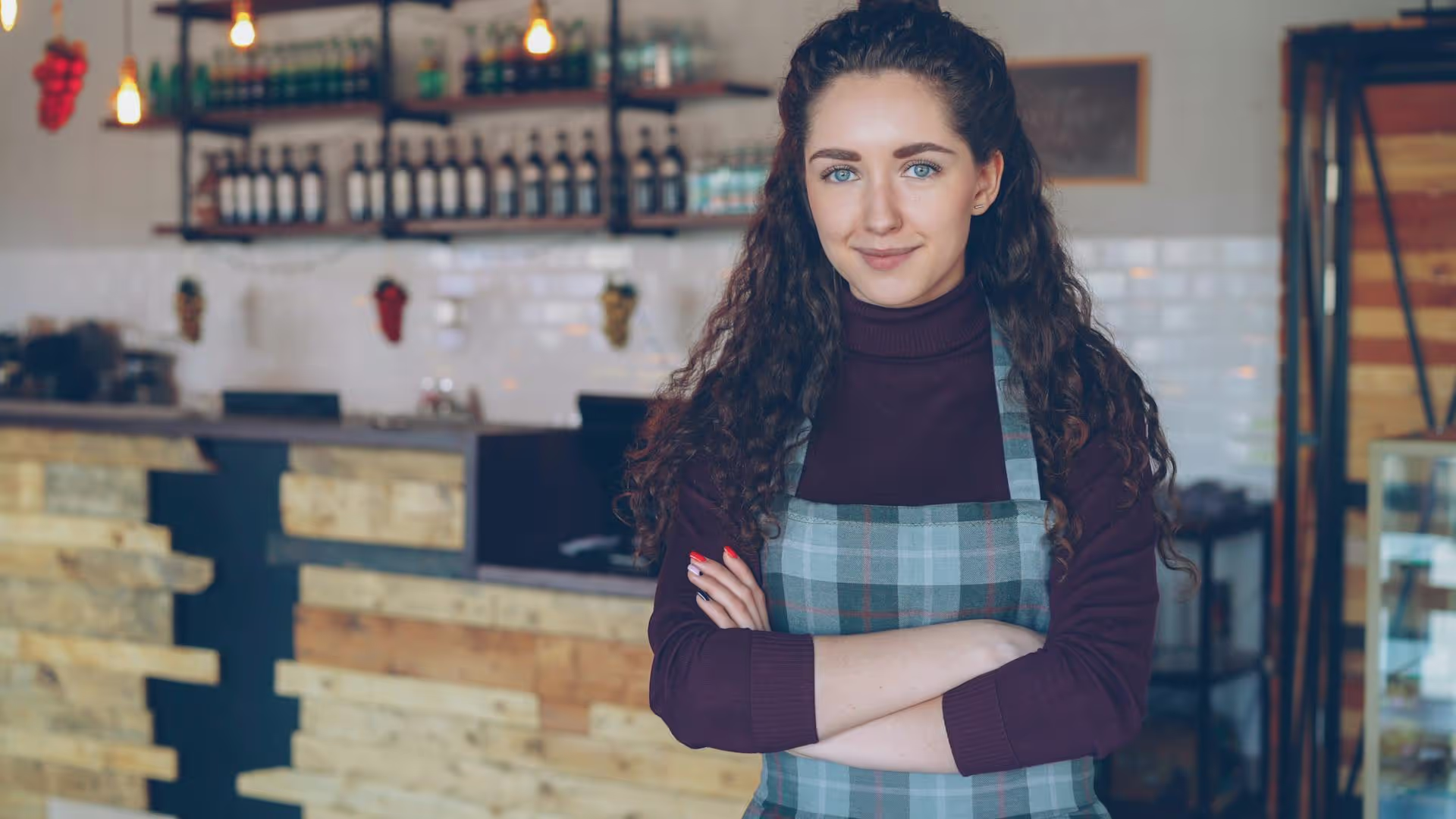 Café Owner in Cozy Coffee Shop Interior