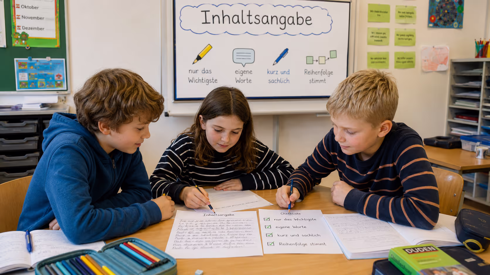 Unterrichtsentwurf Inhaltsangabe schreiben