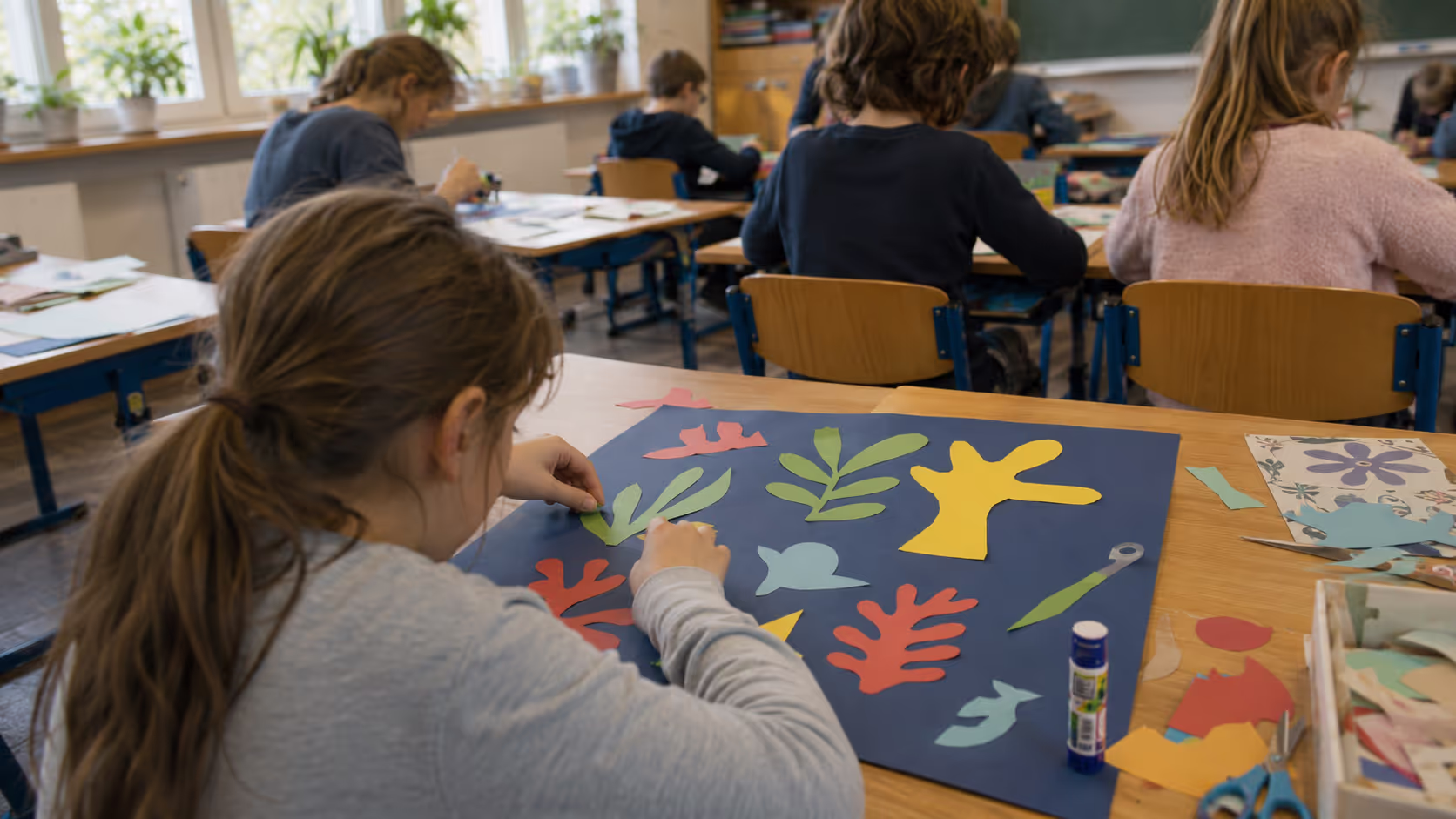 Unterrichtsentwurf Matisse Scherenschnitt