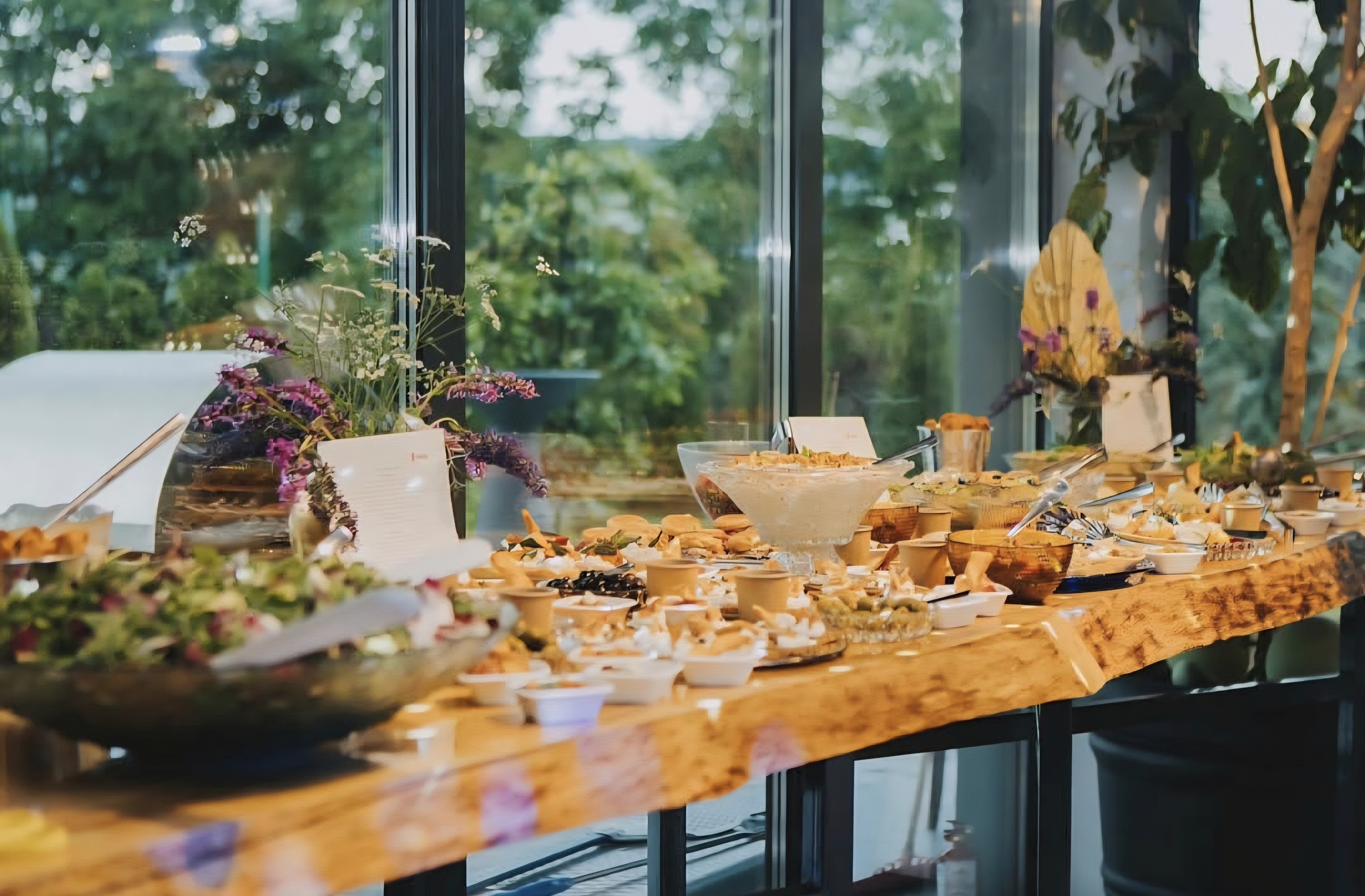 Beautifully presented gourmet food at an elegant catering event