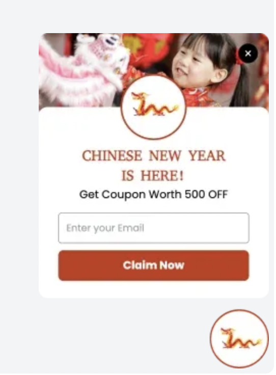 Chinese New Year Discount Coupon Popup Chinese New Year Discount Coupon Popup