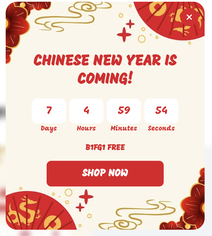Chinese New Year Food Discount Popup Chinese New Year Food Discount Popup