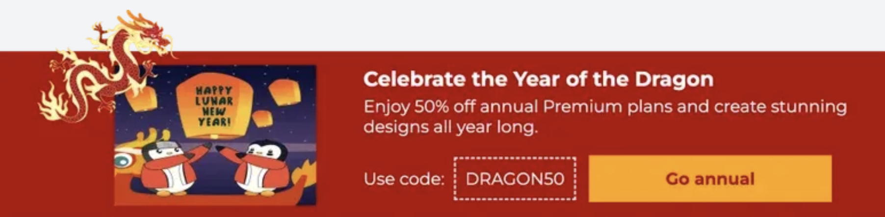 Year of the Dragon Discount Popup Year of the Dragon Discount Popup