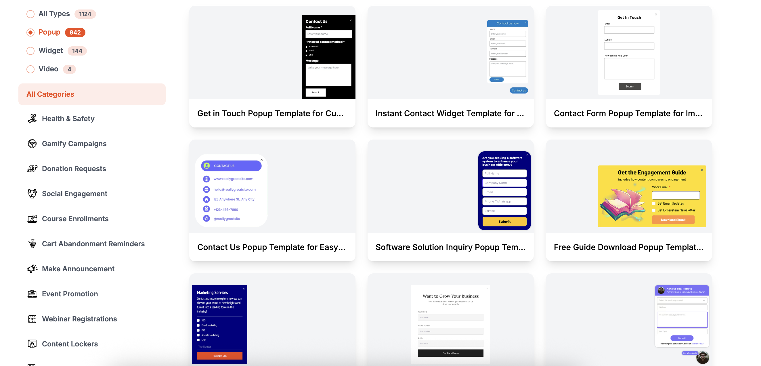 Template Choosing from Poper’s Pre-Built Templates