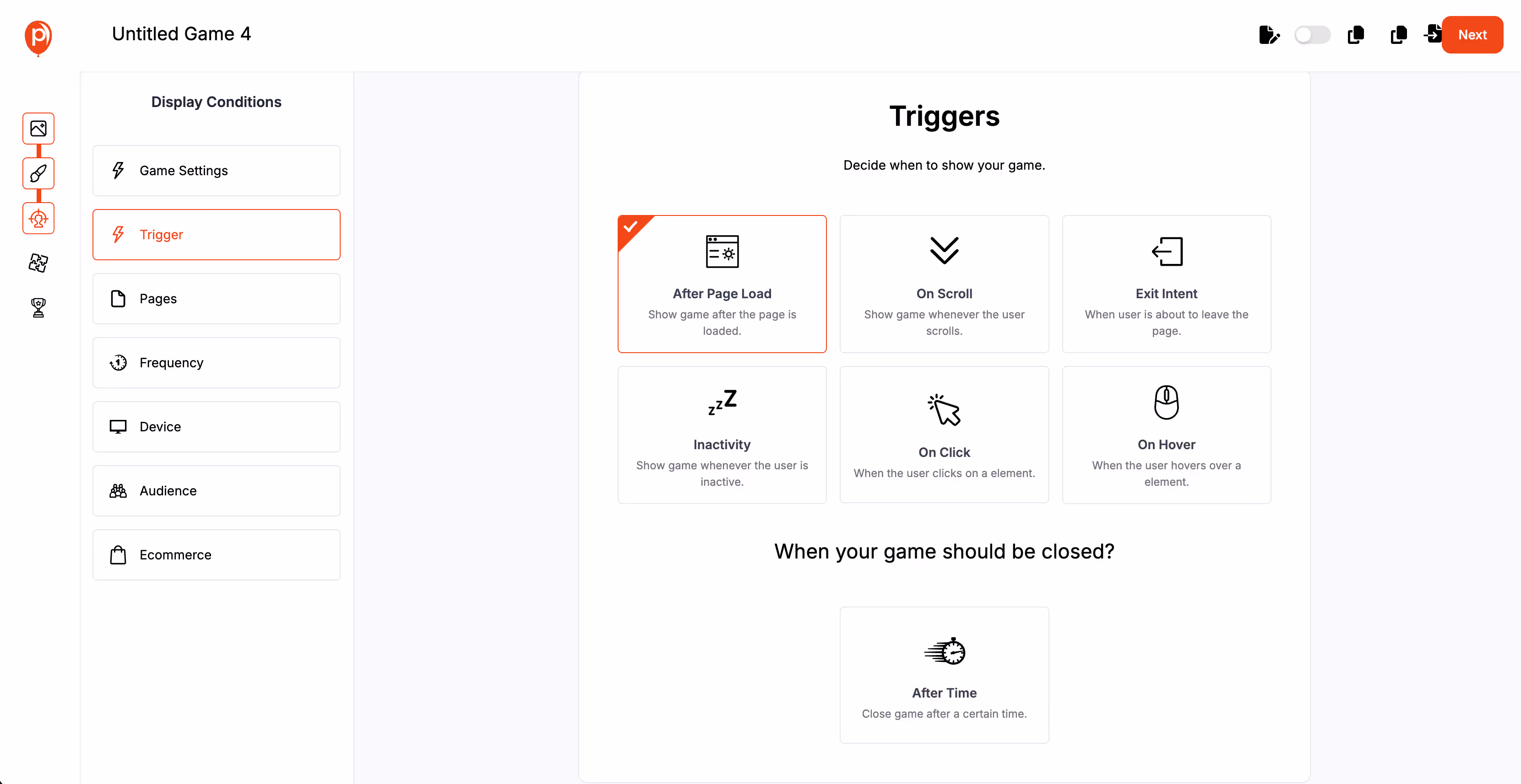 Define Display Triggers
