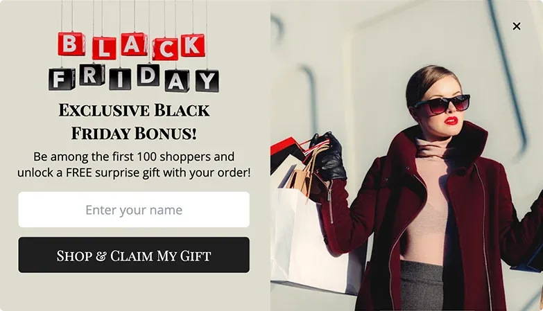 Black Friday Free Shipping Popup