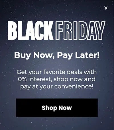 Buy Now, Pay Later Popup