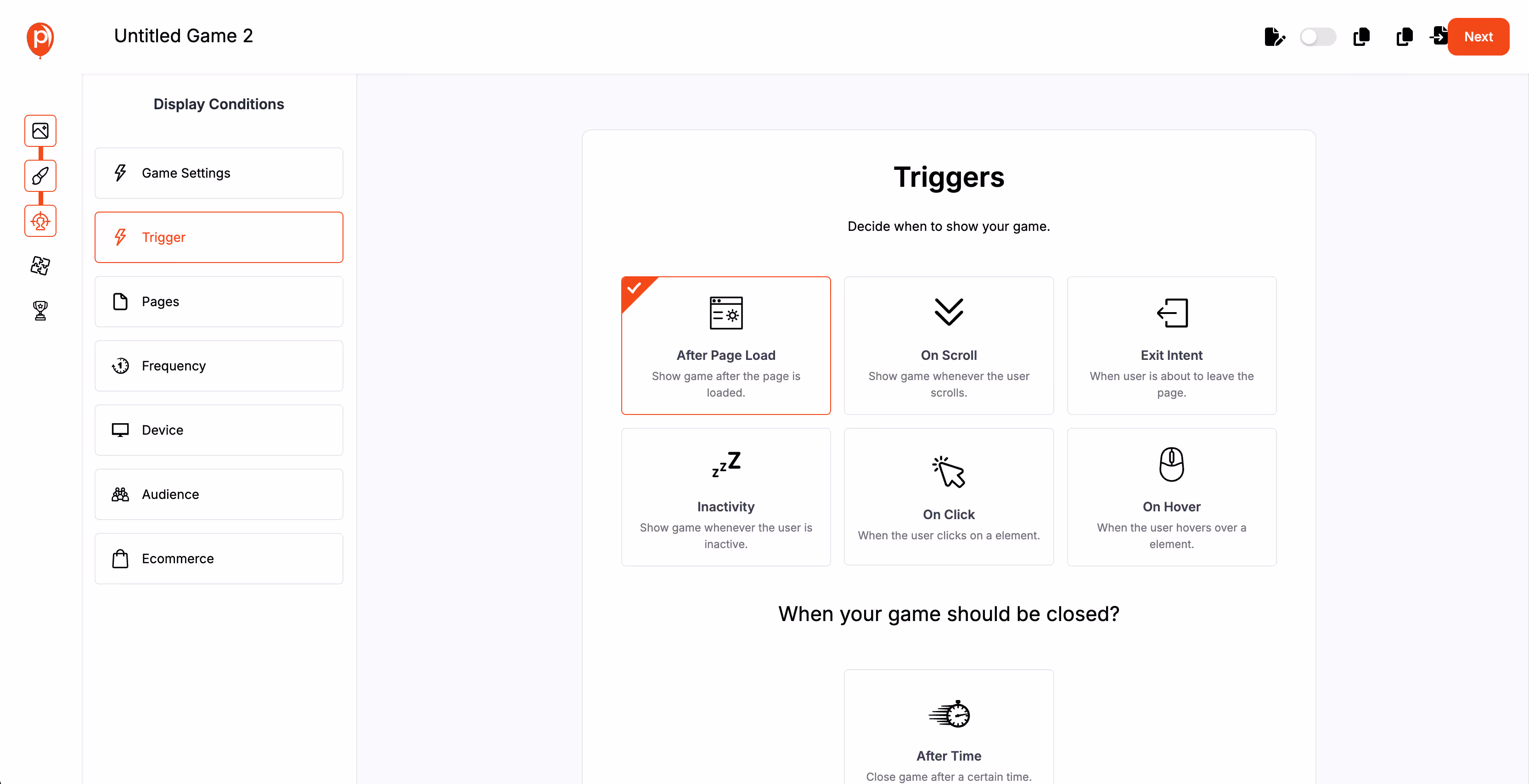 Set Your Display Triggers for Coupon Popup