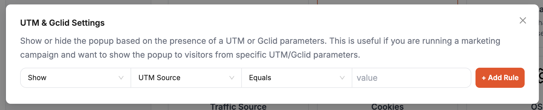 UTM & Gclid Targeting UTM & Gclid Targeting