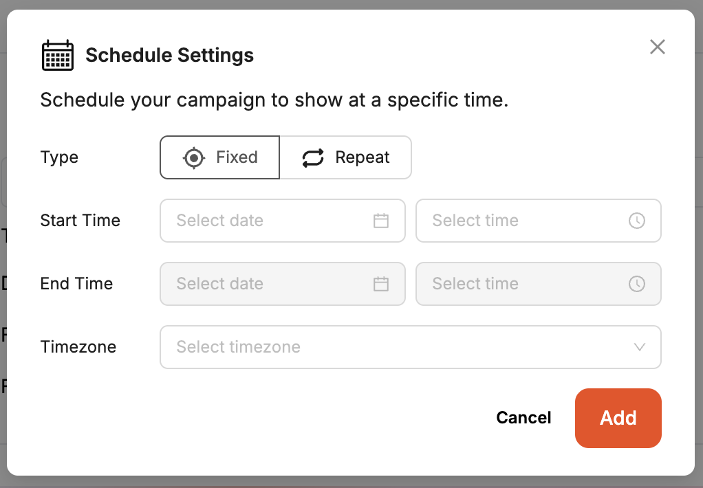 Scheduling Popups Scheduling Popups