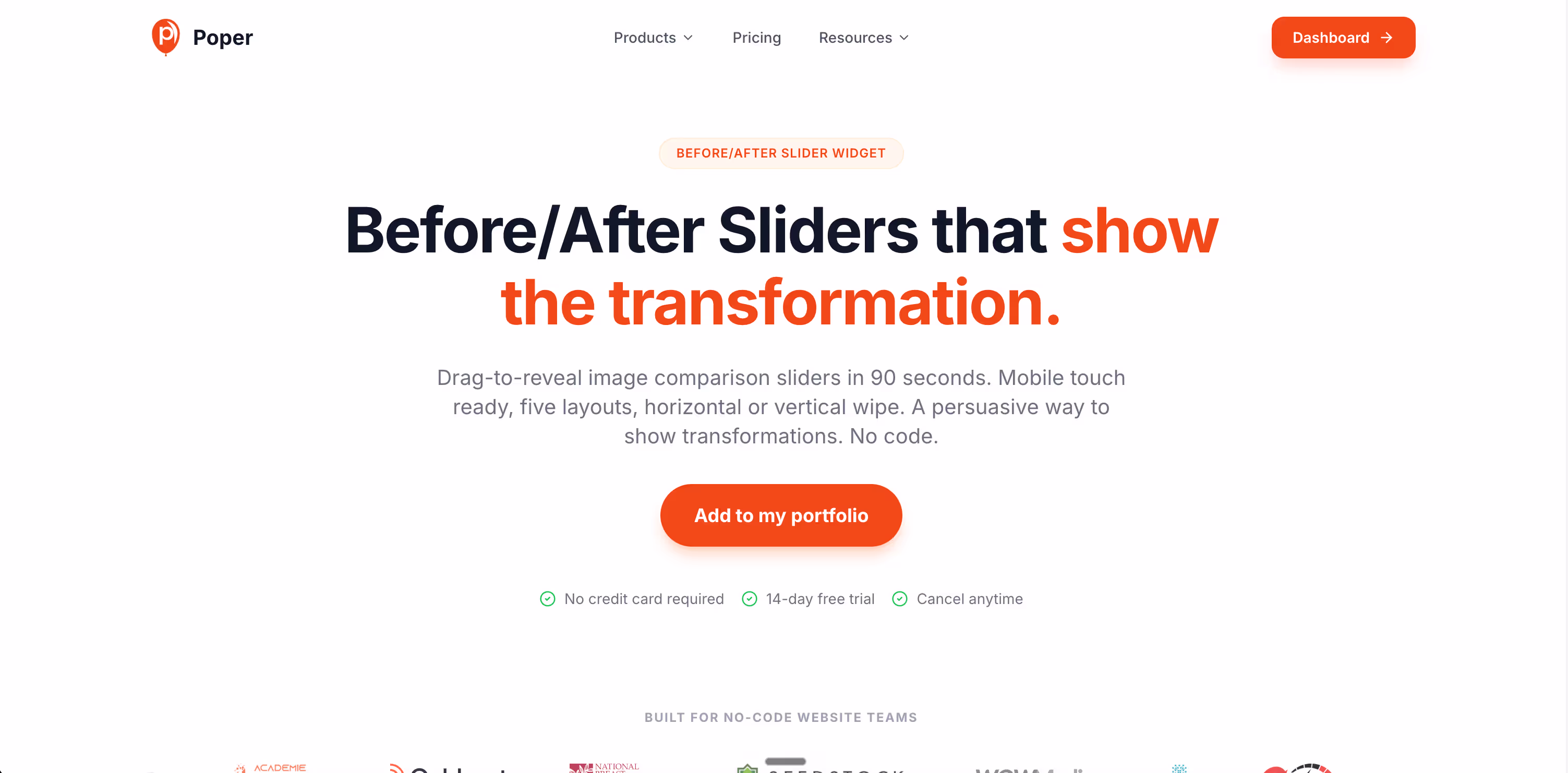 Poper's Before and After Slider