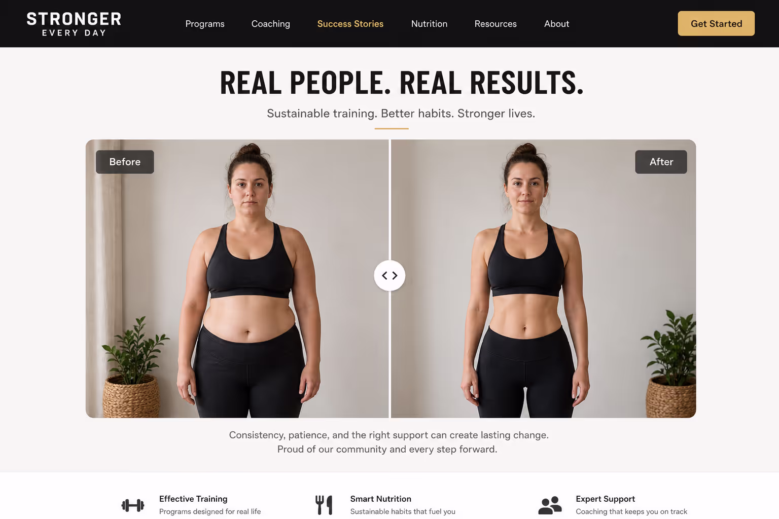 Before and After Slider on Website