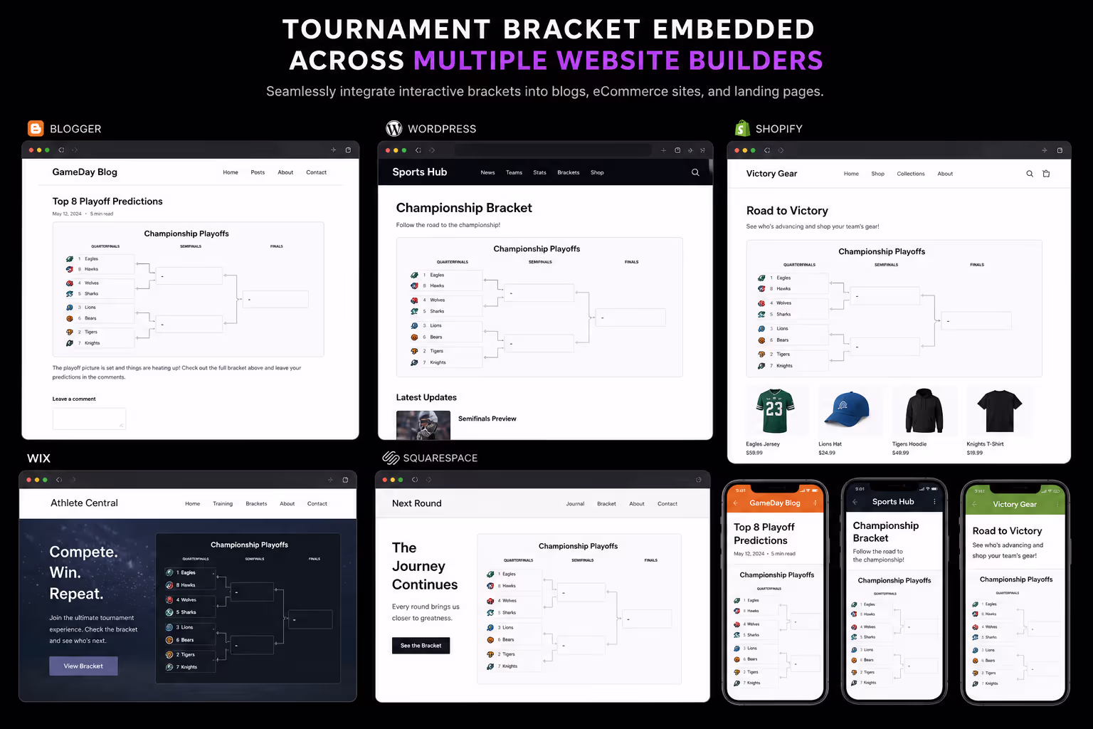 Tournament Bracket Mobile Friendly