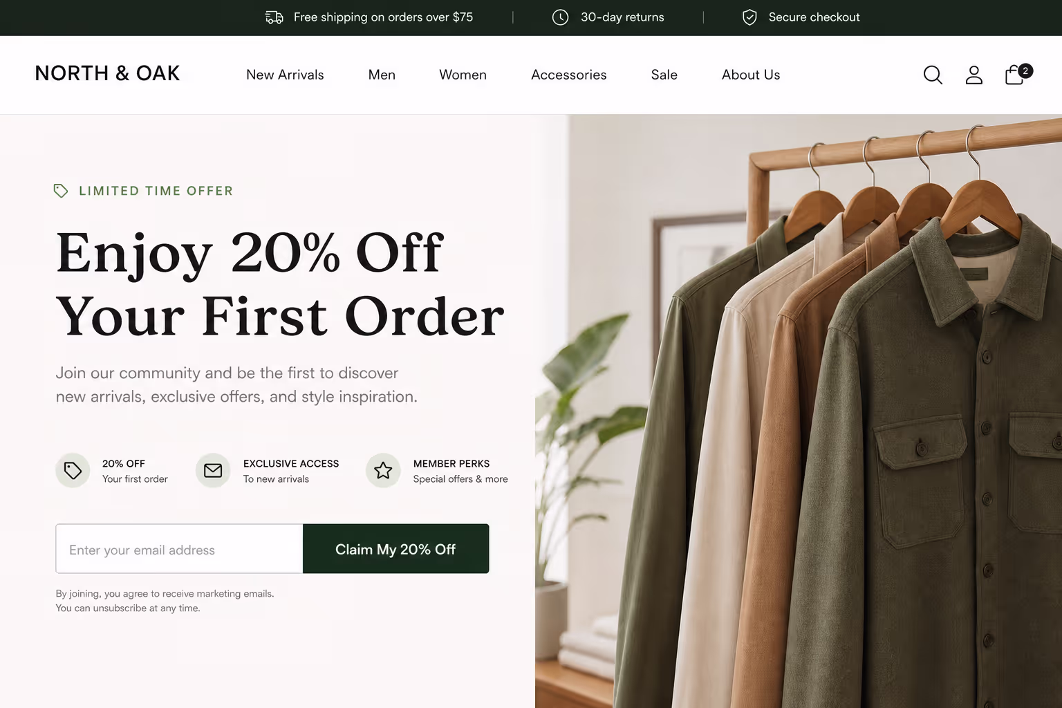 5. 'Claim my 20% off' - possession plus a concrete number