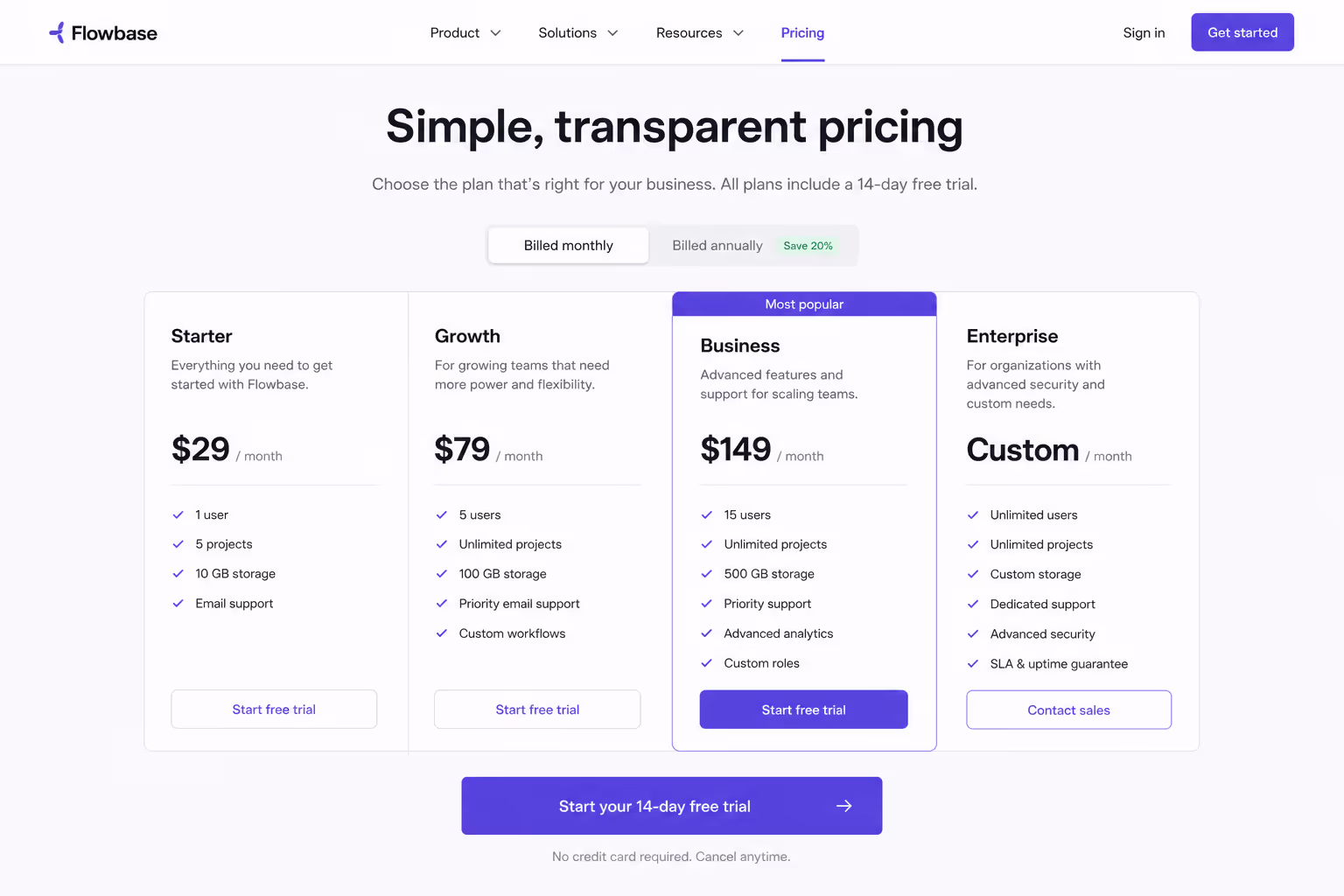 25. A second instance after the pricing or feature section, not before