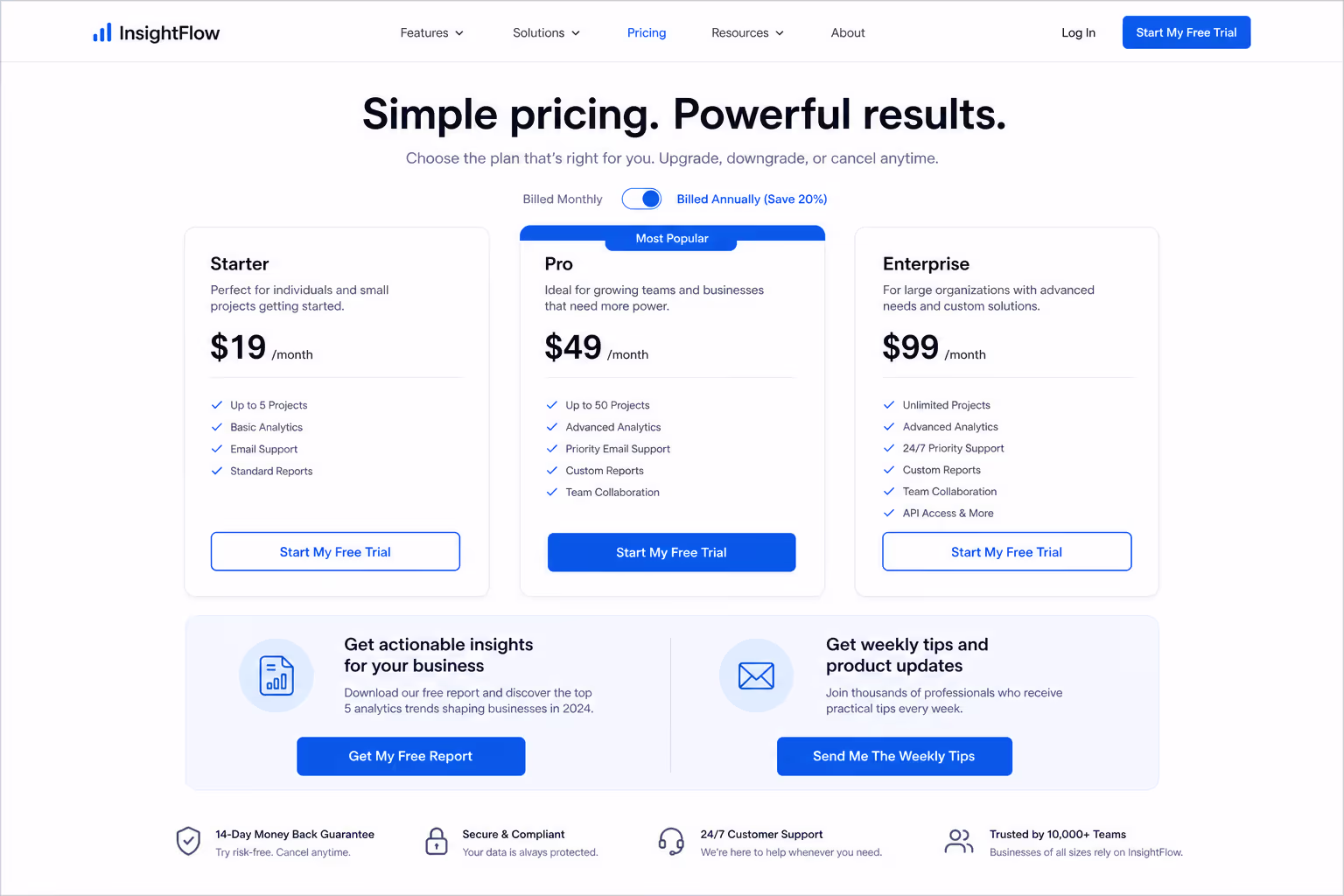 Button with Start my free trial text