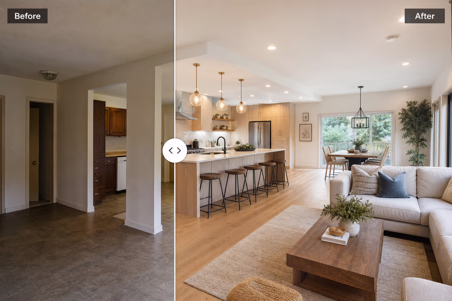 Static Gallery vs. Before After Slider Real Estate Comparison