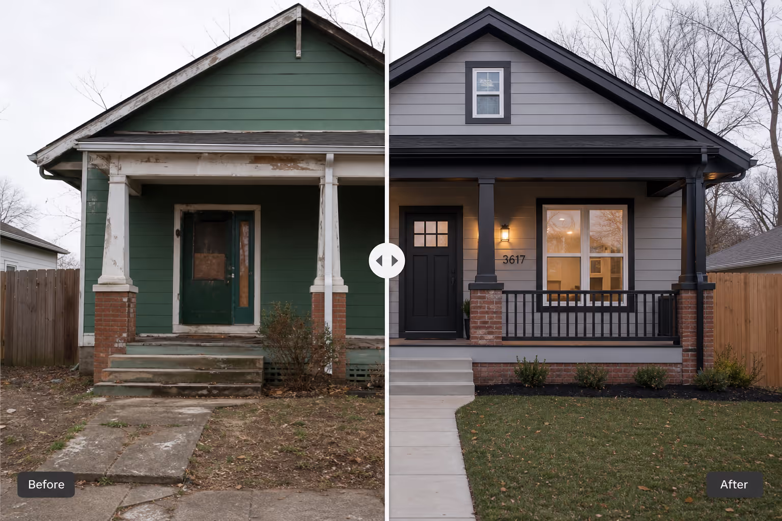 Before After Slider Real Estate Listing