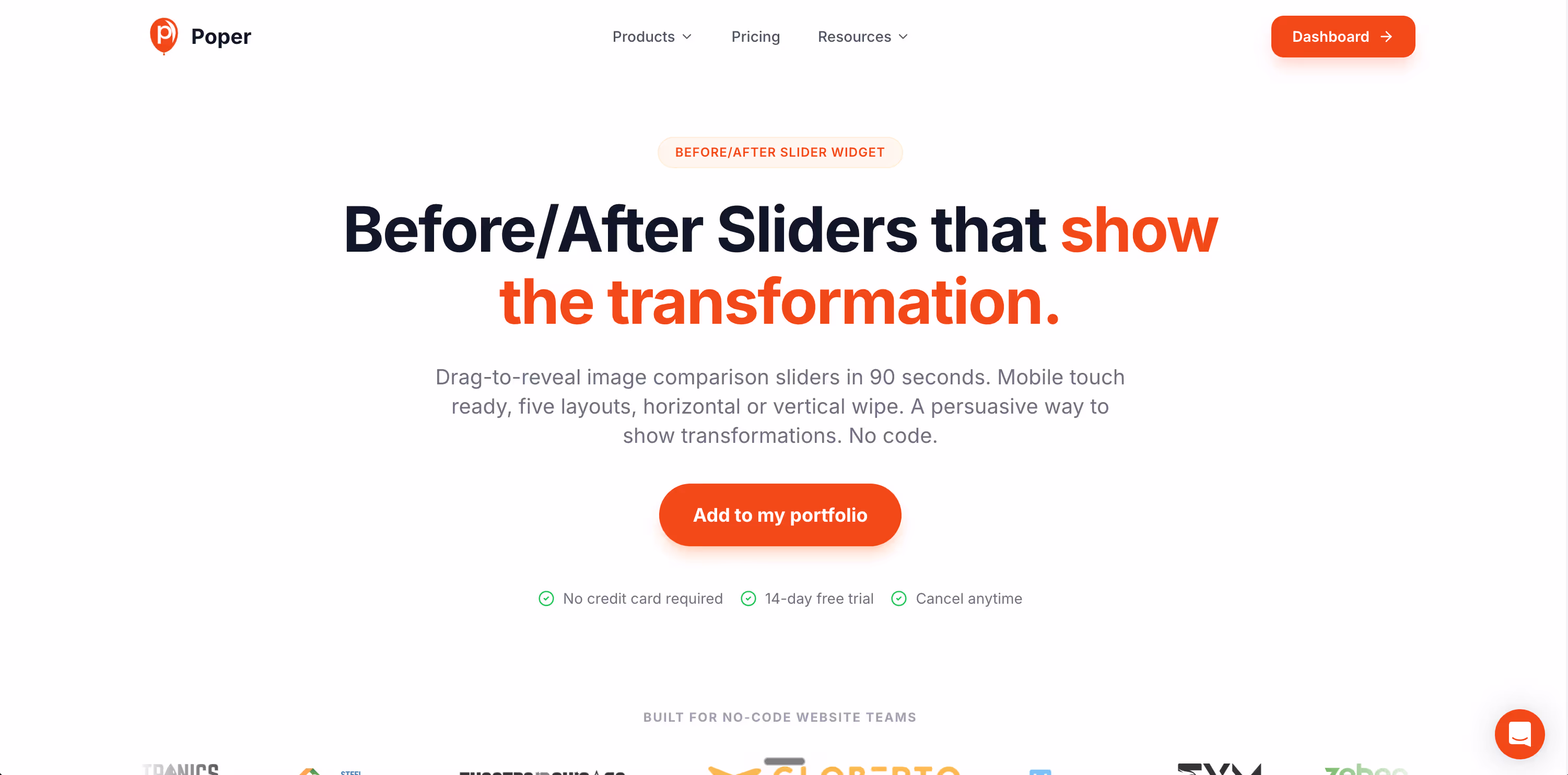 Poper's Before and After Slider