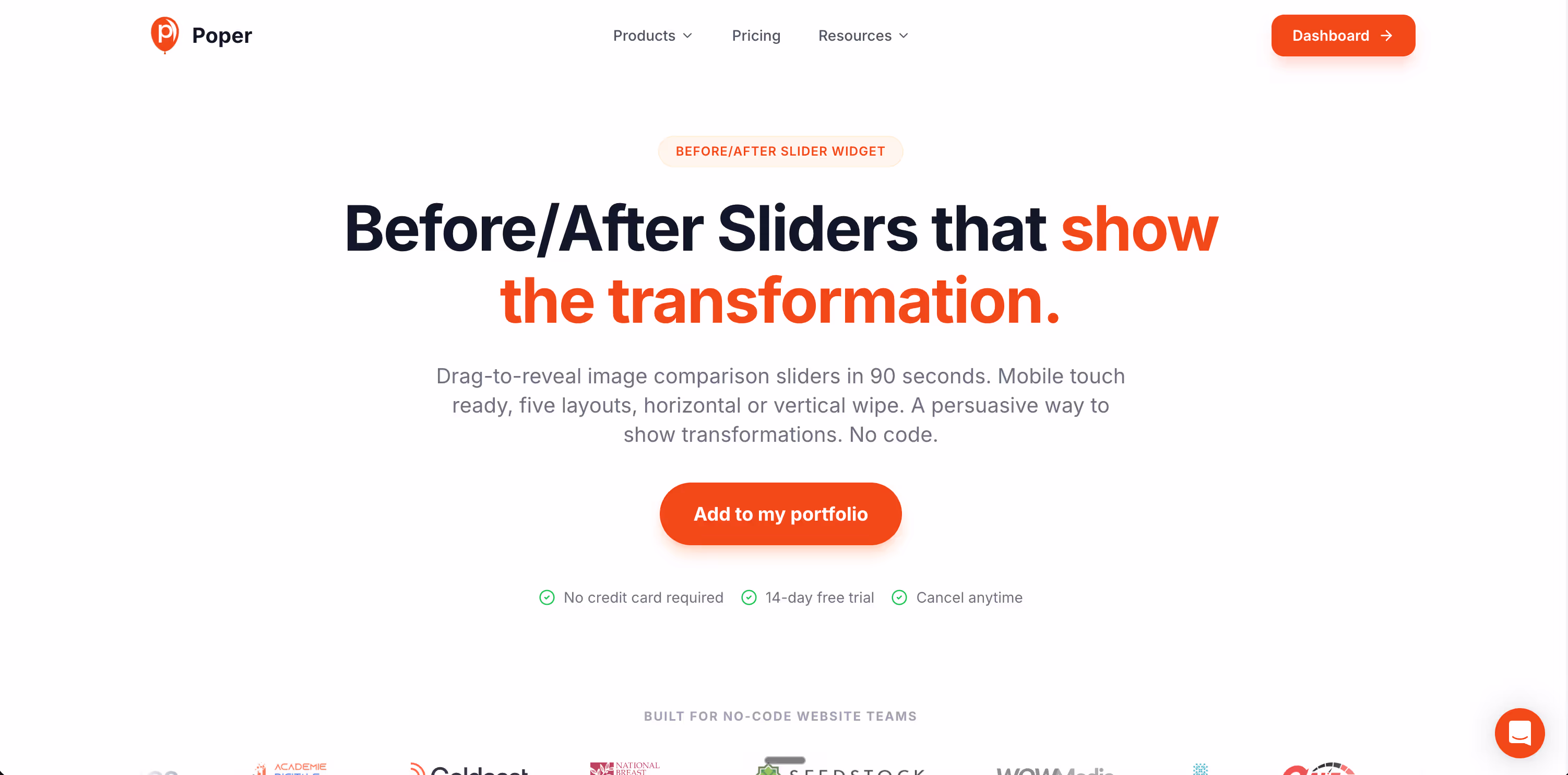 Poper's Before and After Widget