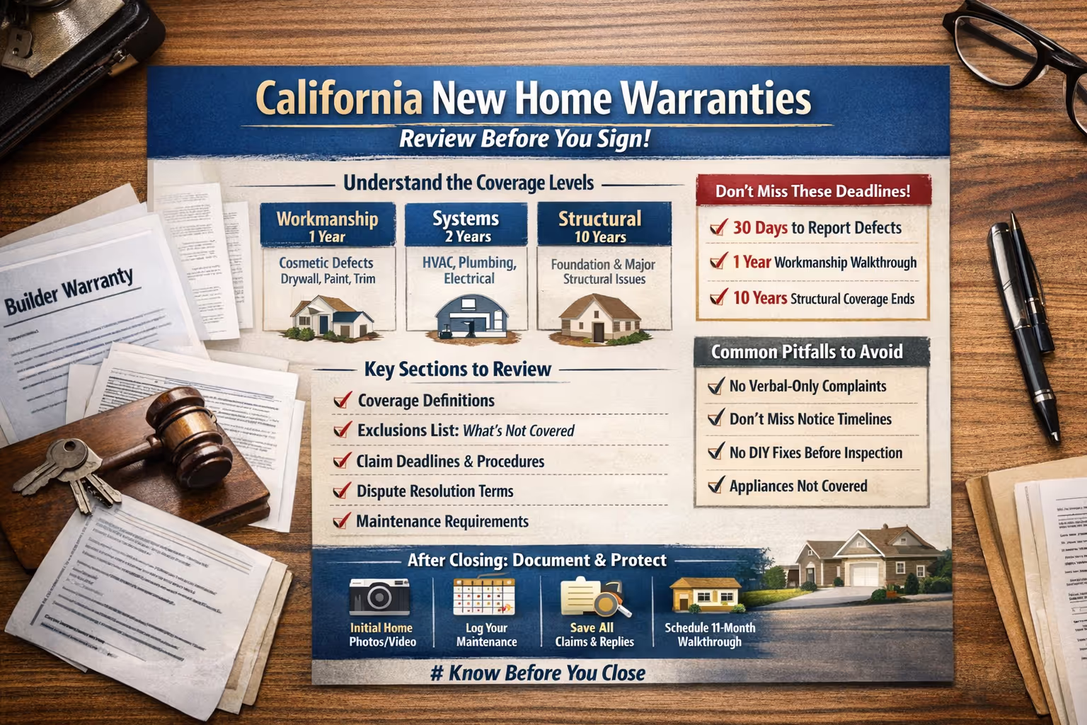 California new home warranties documentation and review checklist for homebuyers before signing