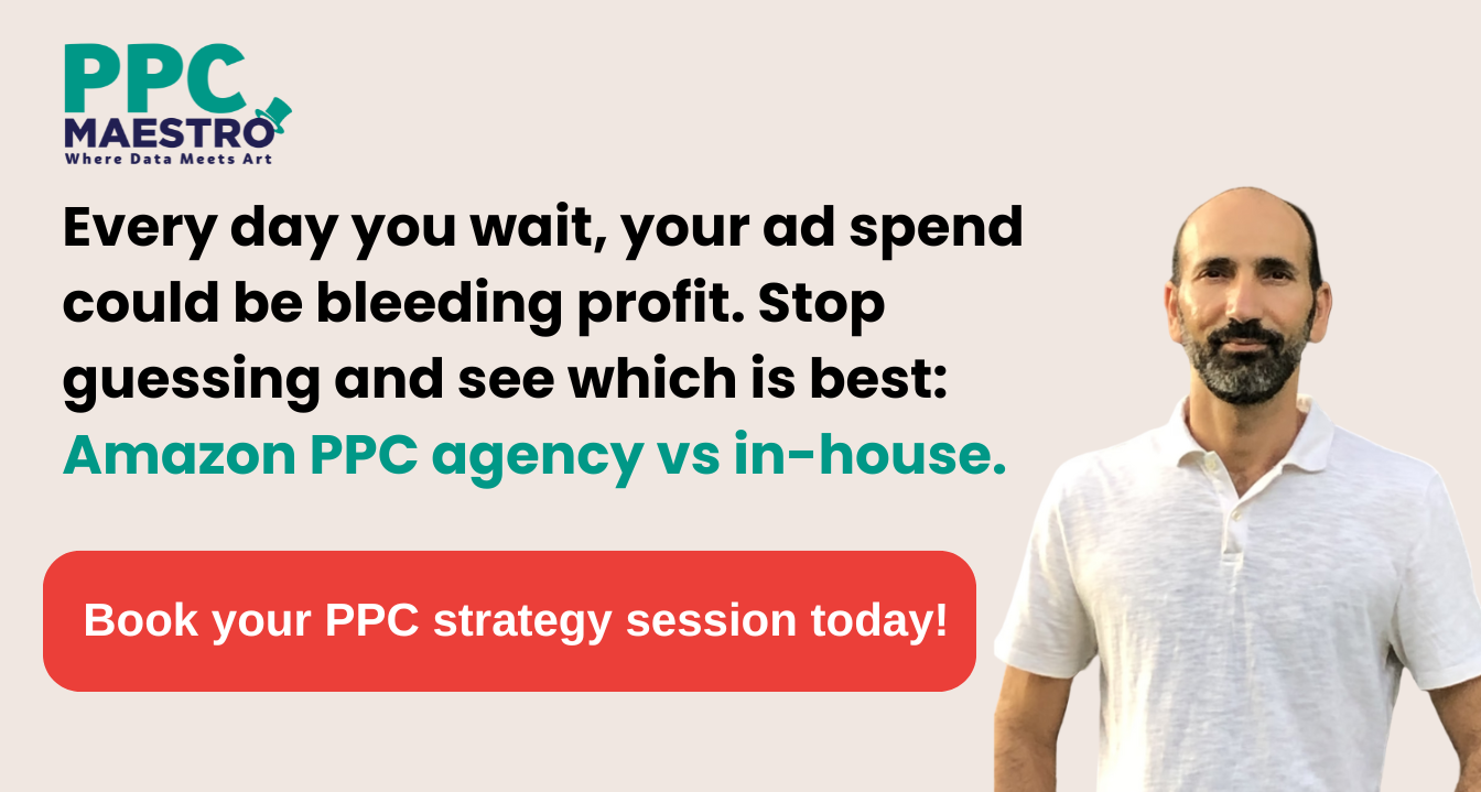 Amazon PPC Agency vs In-House: Maximize Profit and Reduce Wasted Ad Spend Compare Amazon PPC agency vs in-house strategies to optimize ad spend, lower TACoS, and boost profitability for your Amazon store. Book a strategy session today.