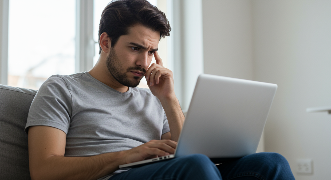 Decision Time: Amazon PPC Agency vs In-House A man thinking about whether to hire an Amazon PPC Agency vs In-House, weighing costs, TACoS, and profitability for his e-commerce business.