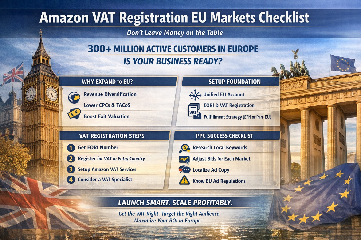 VAT Registration Checklist for International Amazon PPC Expansion Step-by-step VAT registration checklist for launching international Amazon PPC in UK and EU markets