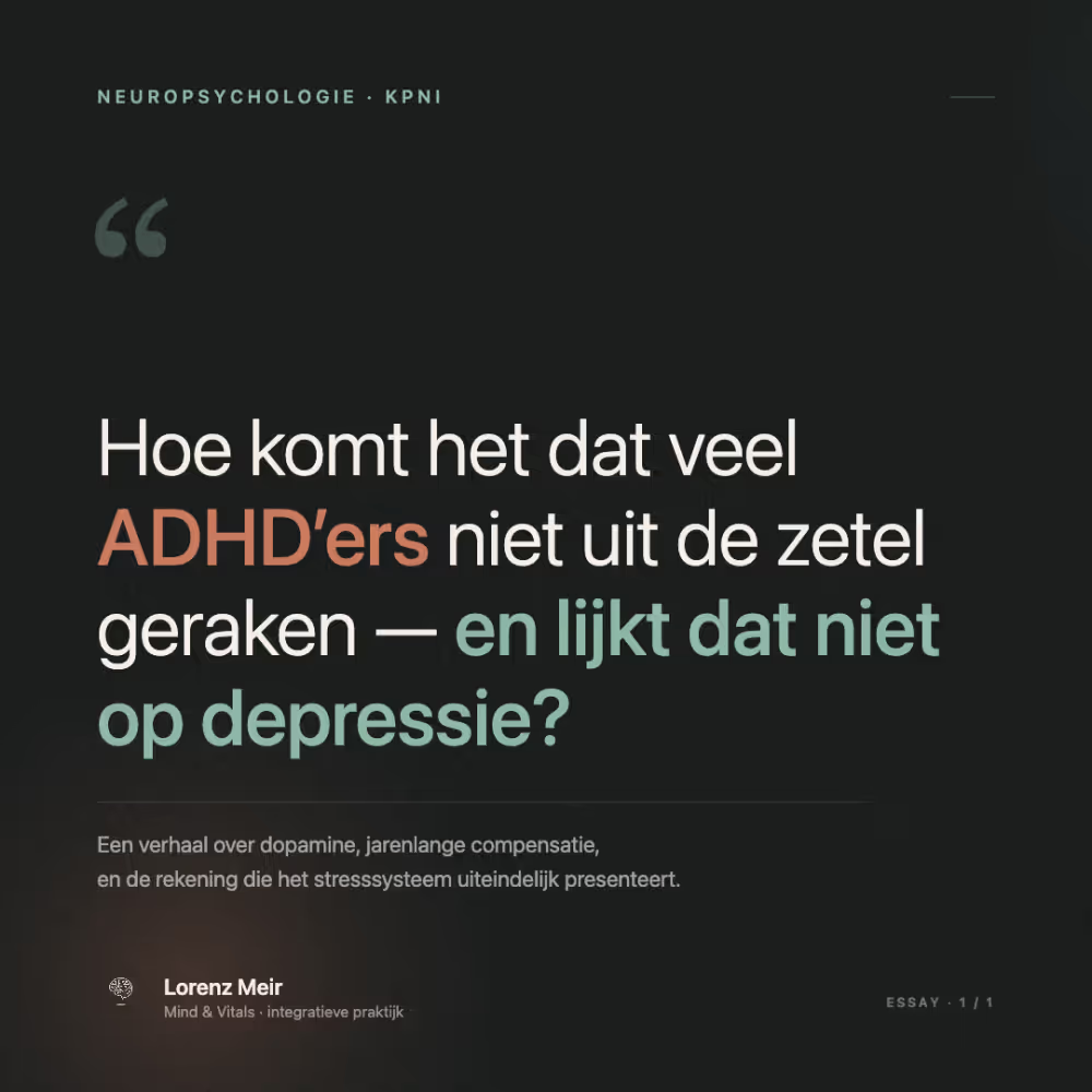Hoe komt het dat zoveel ADHD'ers niet uit de zetel geraken, en lijkt dat niet op depressie?