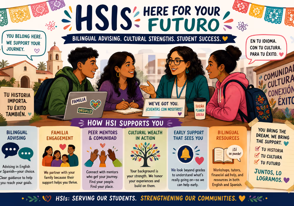 HSI Bilingual Student Support Services Hispanic-Serving Institutions providing bilingual academic advising and student support services
