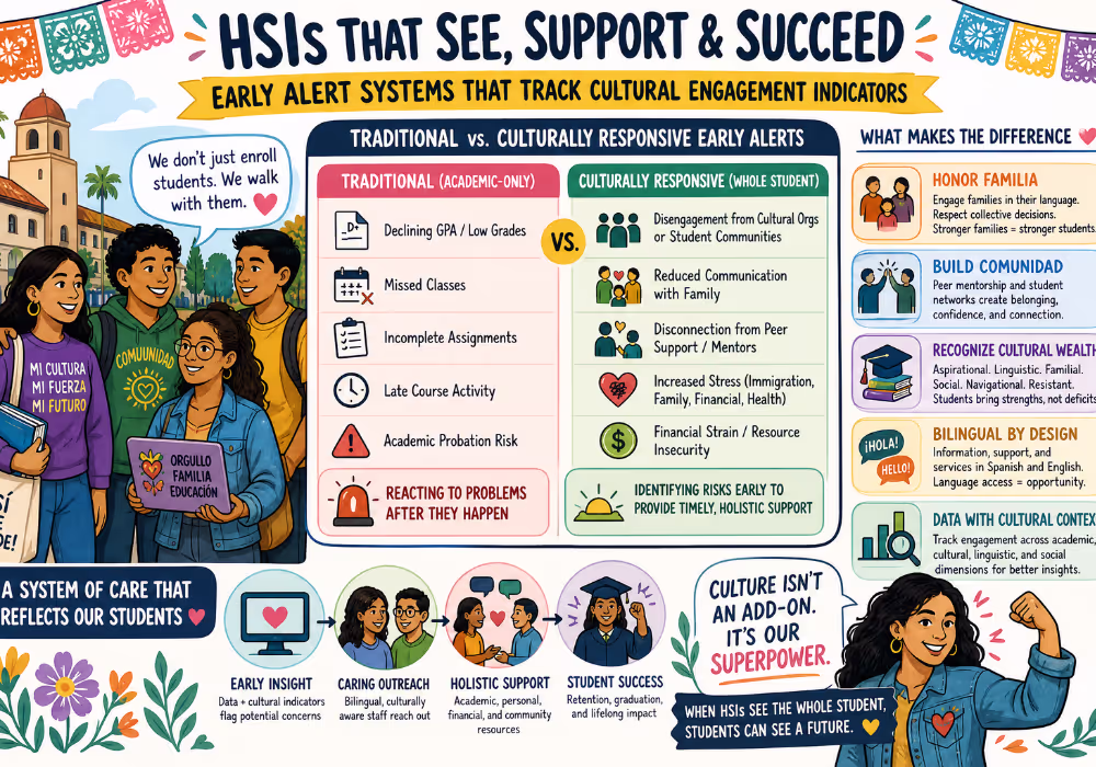 HSI Culturally Responsive Early Alert Systems Hispanic-Serving Institutions implementing early alert systems tracking cultural engagement indicators