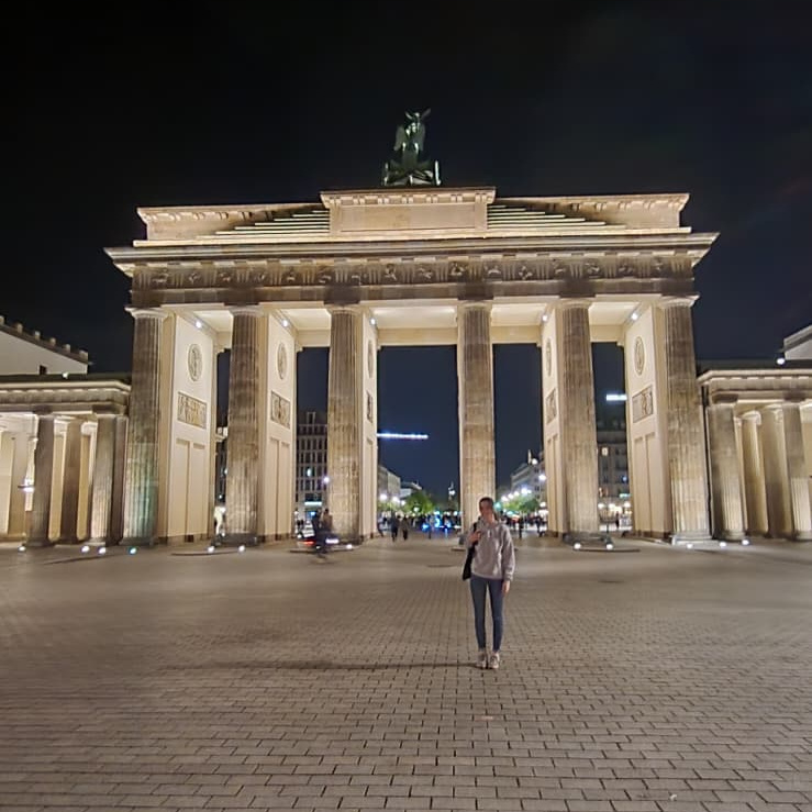 Caro by the Berlin Gate in Germany Caro by the Berlin Gate in Germany