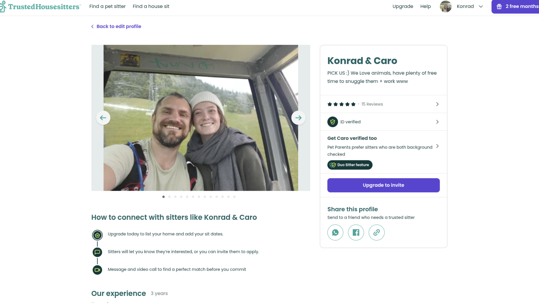 Konrad and Caro's Trusted House Sitting Profile Konrad and Caro's Trusted House Sitting Profile
