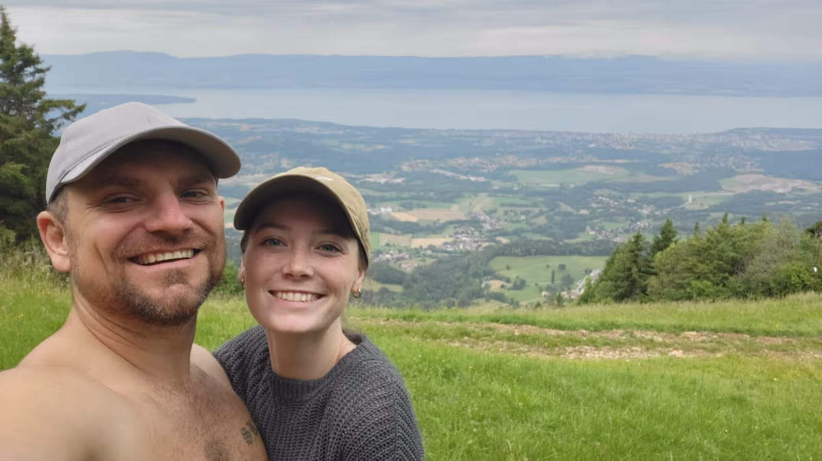 Konrad and Caro by Lake Geneva in Switzerland Konrad and Caro by Lake Geneva in Switzerland