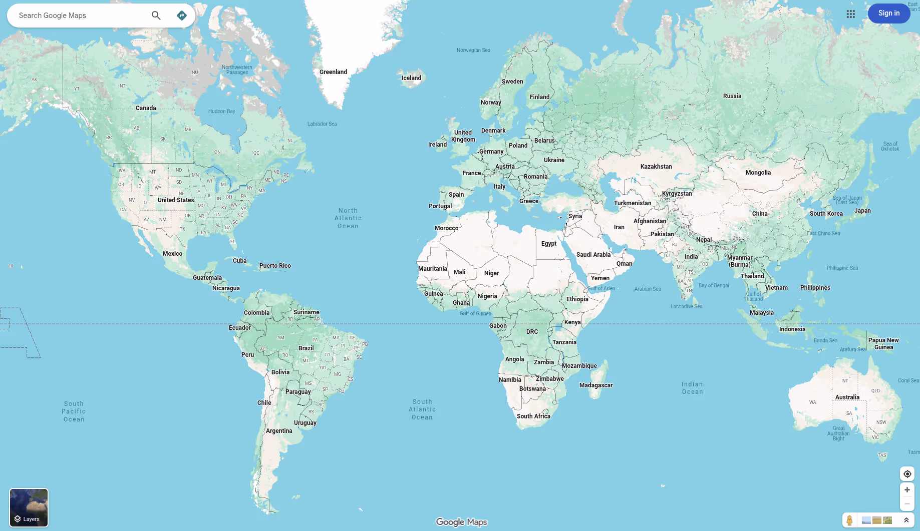 Map of the world Map of the world