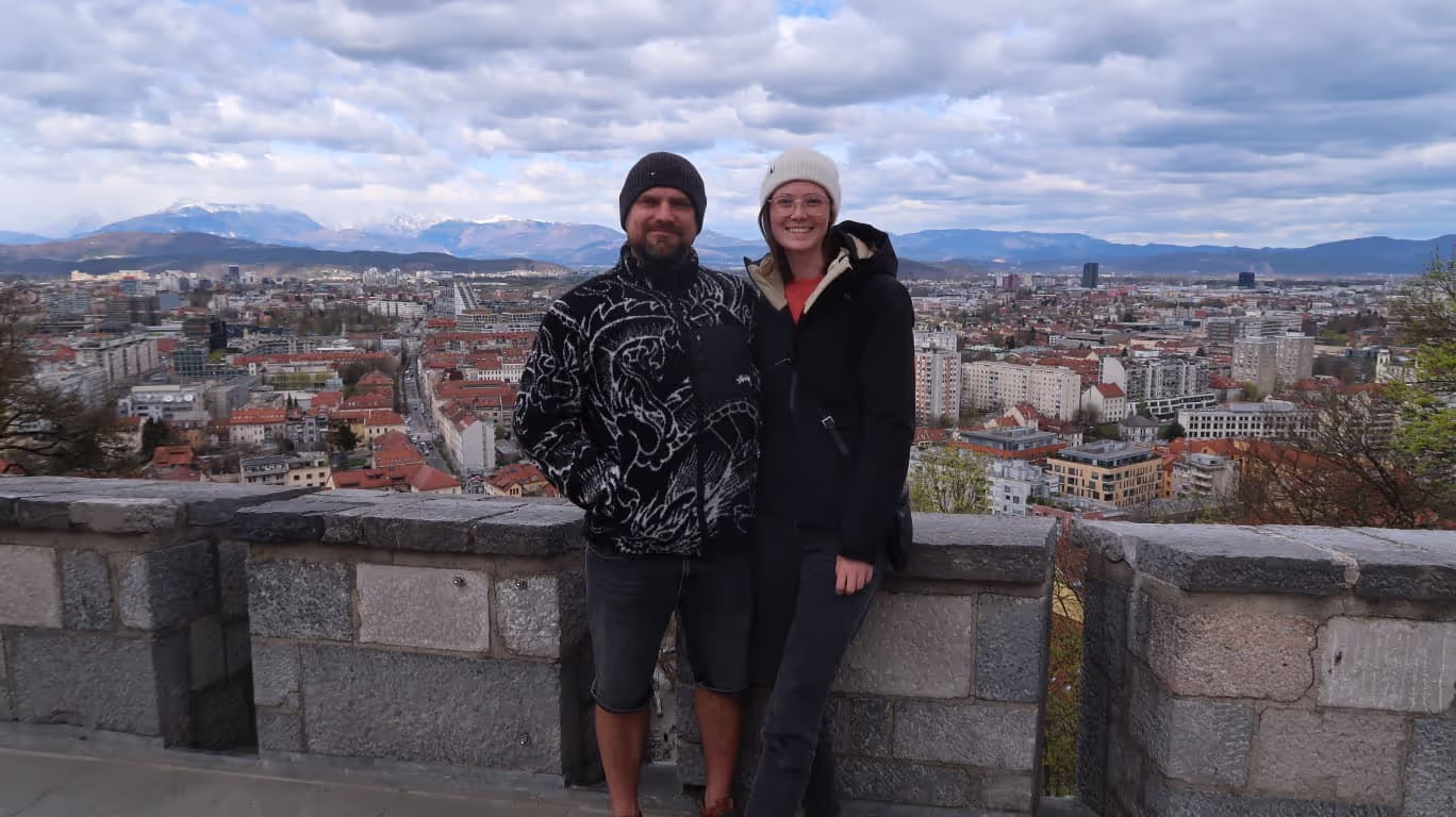 Konrad and Caro in Ljubljana Slovenia Konrad and Caro in Ljubljana Slovenia