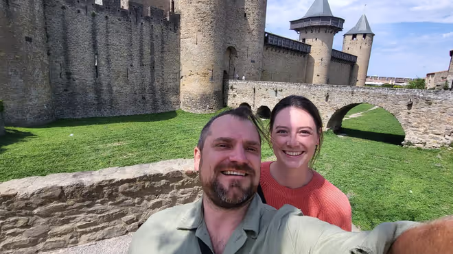 Konrad and Caro in Carcasson France Konrad and Caro in Carcasson France
