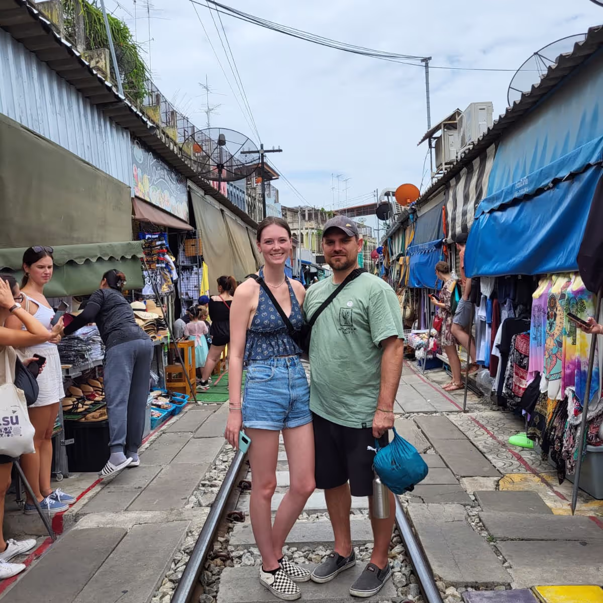 Konrad and Caro at the Thailand Train Market Konrad and Caro at the Thailand Train Market