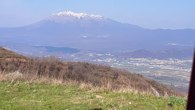 View from our camping spot in Kosovo. Rubbish all around View from our camping spot in Kosovo. Rubbish all around
