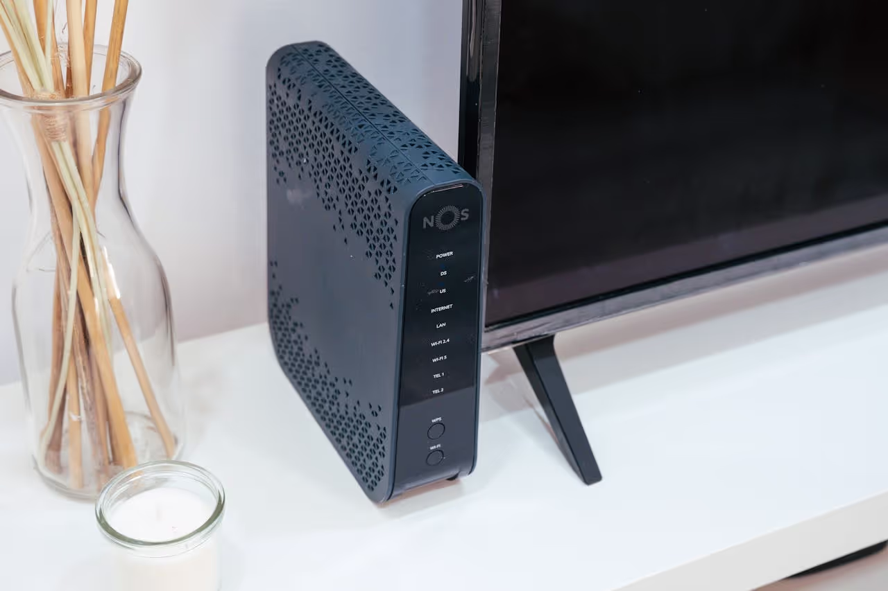 A wifi Router by the tv A wifi Router by the tv