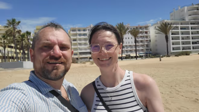Konrad and Caro at the beach in Portugal Konrad and Caro at the beach in Portugal