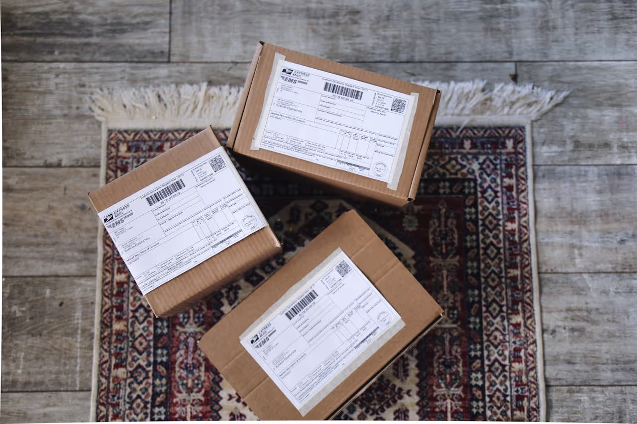 Packages laying on the floor Packages laying on the floor
