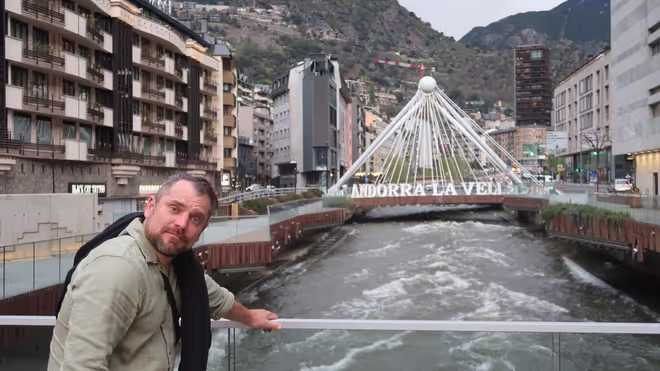 Konrad standing on a bridge in Andorra Konrad standing on a bridge in Andorra