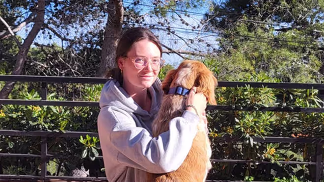 Caro with a dog we looked after in Valencia Caro with a dog we looked after in Valencia