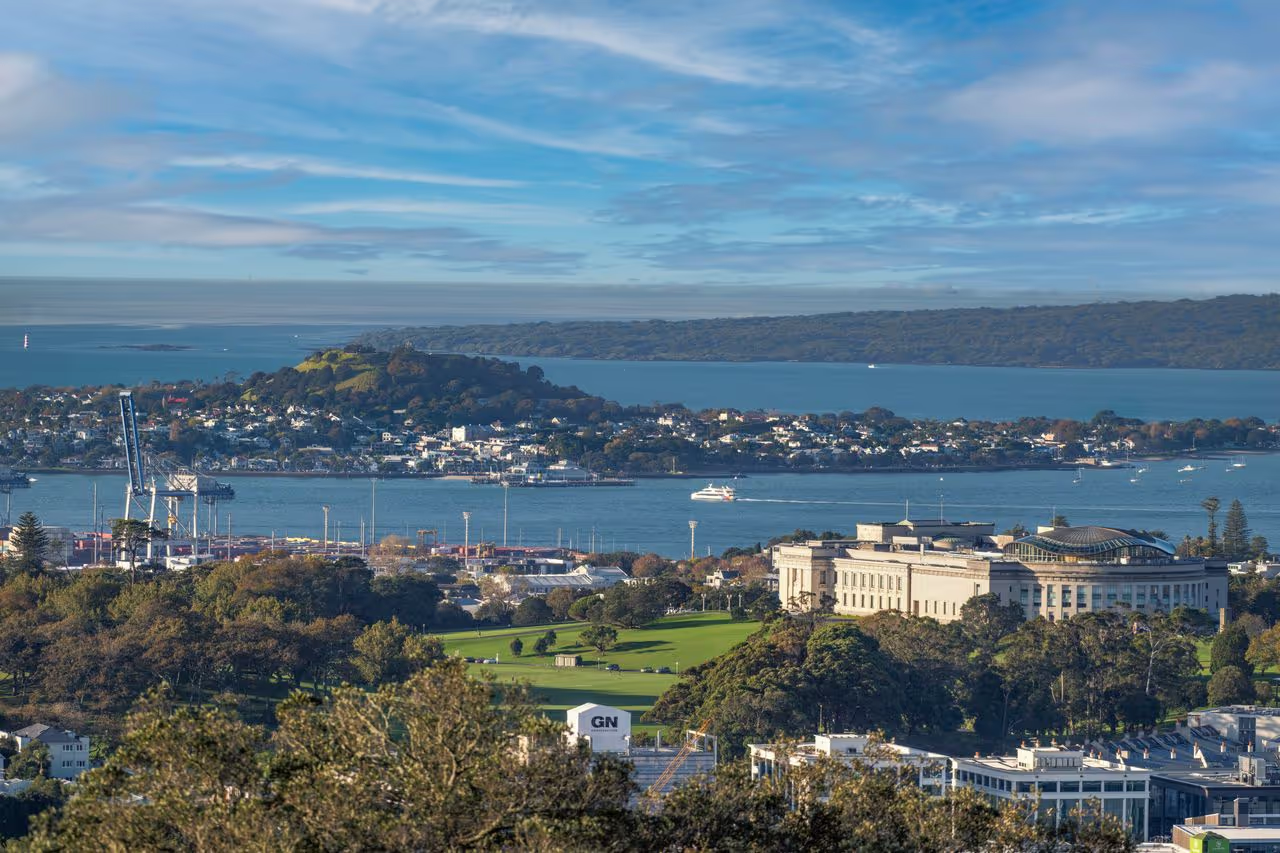 Auckland museum and harbour Auckland museum and harbour