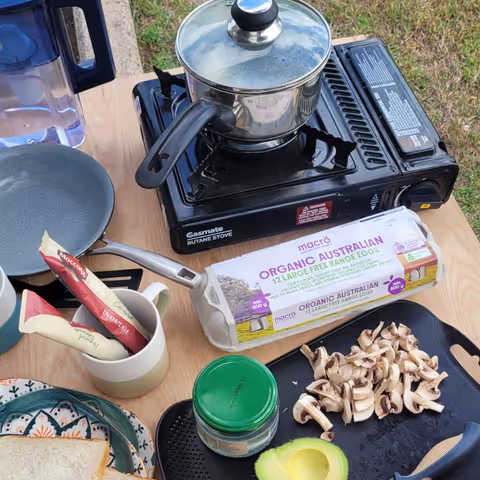 Eating organic eggs for breakfast