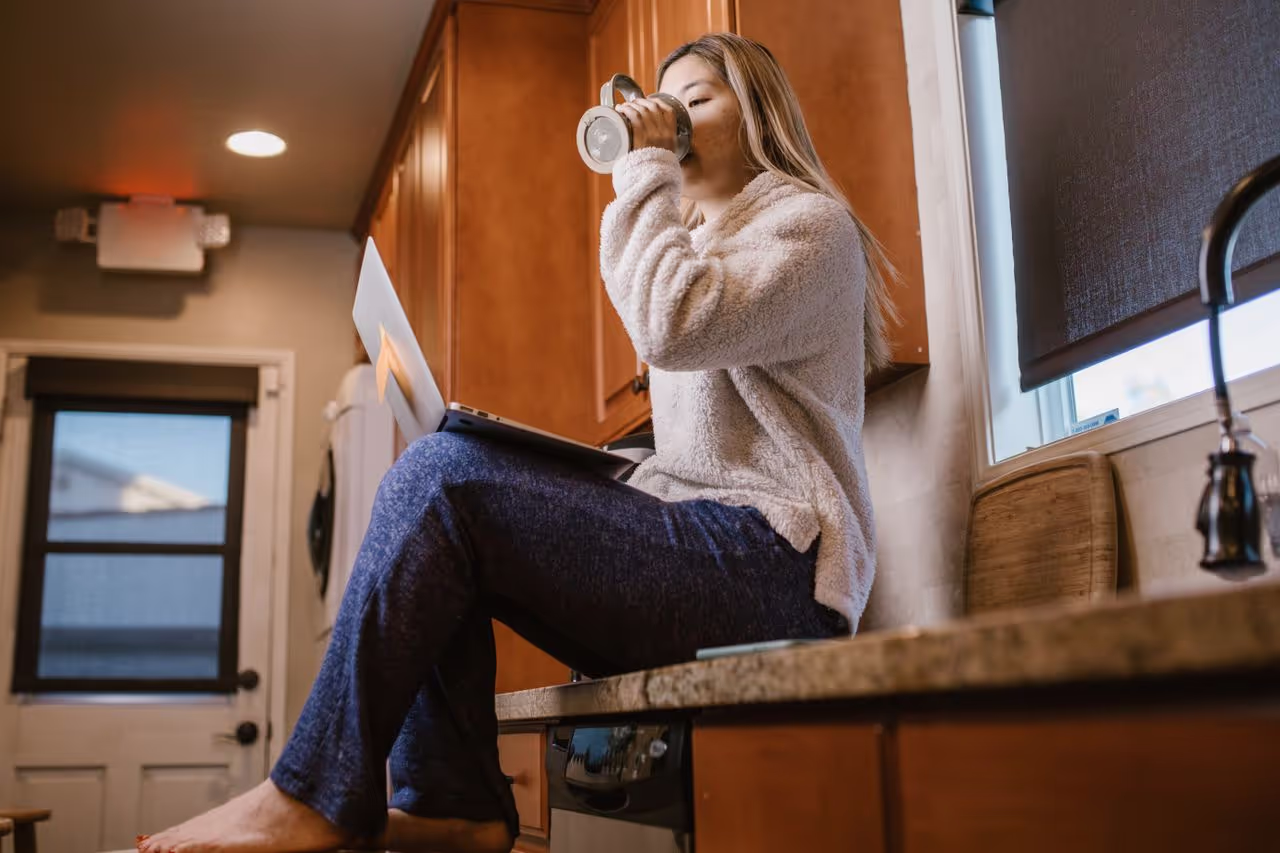 A person working from home