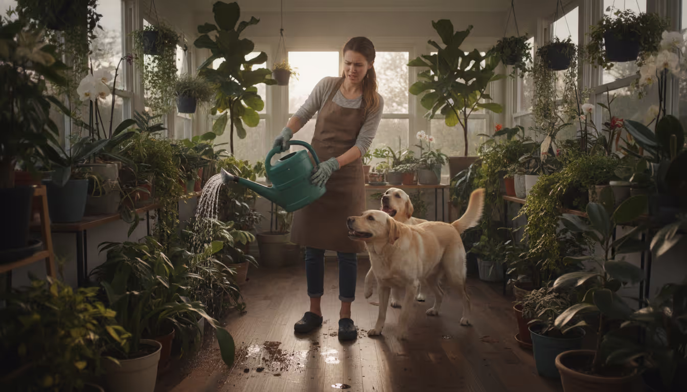 Too Many Plants to Water at a House Sit